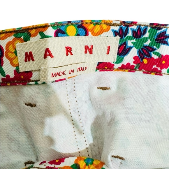 Marni high waisted Multicolour Cropped denim Floral Trousers EUC - Picture 5 of 16